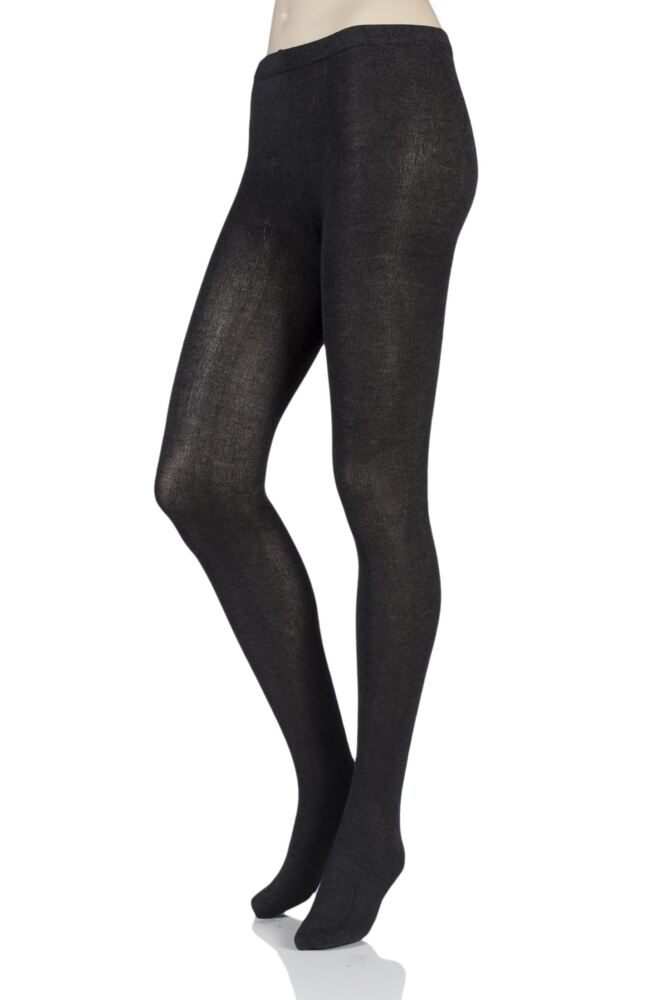 Ladies 1 Pair SOCKSHOP Plain Bamboo Tights with Smooth Toe Seams