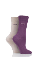 Load image into Gallery viewer, Ladies 2 Pair Elle Plain Bamboo Fibre Socks