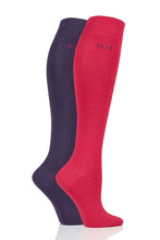 Load image into Gallery viewer, Ladies 2 Pair Elle Plain Bamboo Knee Highs