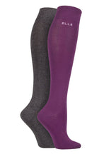 Load image into Gallery viewer, Ladies 2 Pair Elle Plain Bamboo Knee Highs