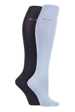 Load image into Gallery viewer, Ladies 2 Pair Elle Plain Bamboo Knee Highs