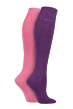 Load image into Gallery viewer, Ladies 2 Pair Elle Plain Bamboo Knee Highs