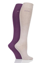 Load image into Gallery viewer, Ladies 2 Pair Elle Plain Bamboo Knee Highs