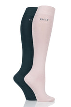 Load image into Gallery viewer, Ladies 2 Pair Elle Plain Bamboo Knee Highs