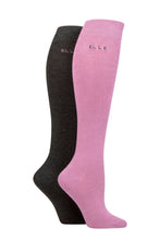 Load image into Gallery viewer, Ladies 2 Pair Elle Plain Bamboo Knee Highs