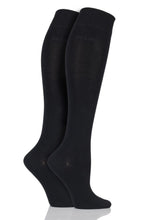 Load image into Gallery viewer, Ladies 2 Pair Elle Plain Bamboo Knee Highs