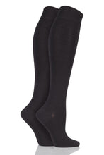 Load image into Gallery viewer, Ladies 2 Pair Elle Plain Bamboo Knee Highs