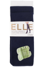 Load image into Gallery viewer, Ladies 2 Pair Elle Plain Bamboo Over The Knee Socks