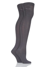 Load image into Gallery viewer, Ladies 2 Pair Elle Plain Bamboo Over The Knee Socks