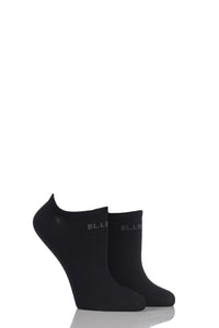 Ladies 2 Pair Elle Plain, Patterned and Striped Bamboo No Show Socks