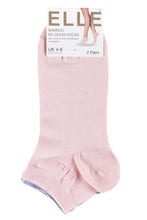 Load image into Gallery viewer, Ladies 2 Pair Elle Plain, Patterned and Striped Bamboo No Show Socks