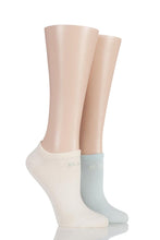 Load image into Gallery viewer, Ladies 2 Pair Elle Plain, Patterned and Striped Bamboo No Show Socks
