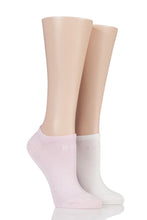 Load image into Gallery viewer, Ladies 2 Pair Elle Plain, Patterned and Striped Bamboo No Show Socks