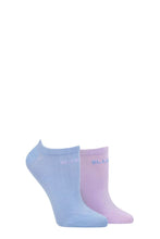 Load image into Gallery viewer, Ladies 2 Pair Elle Plain, Patterned and Striped Bamboo No Show Socks
