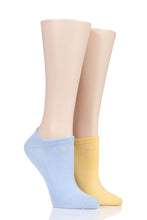 Load image into Gallery viewer, Ladies 2 Pair Elle Plain, Patterned and Striped Bamboo No Show Socks