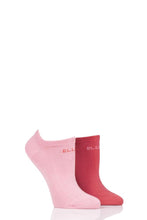 Load image into Gallery viewer, Ladies 2 Pair Elle Plain, Patterned and Striped Bamboo No Show Socks