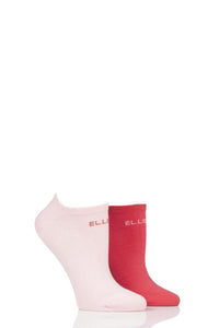 Ladies 2 Pair Elle Plain, Patterned and Striped Bamboo No Show Socks