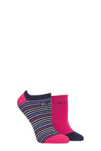 Load image into Gallery viewer, Ladies 2 Pair Elle Plain, Patterned and Striped Bamboo No Show Socks