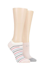 Load image into Gallery viewer, Ladies 2 Pair Elle Plain, Patterned and Striped Bamboo No Show Socks