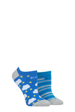 Load image into Gallery viewer, Ladies 2 Pair Elle Plain, Patterned and Striped Bamboo No Show Socks