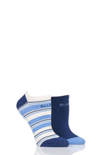 Load image into Gallery viewer, Ladies 2 Pair Elle Plain, Patterned and Striped Bamboo No Show Socks
