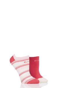 Ladies 2 Pair Elle Plain, Patterned and Striped Bamboo No Show Socks