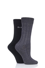 Load image into Gallery viewer, Ladies 2 Pair Elle Ribbed Bamboo Boot Socks