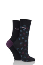 Load image into Gallery viewer, Ladies 2 Pair Elle Bamboo Patterned and Plain Socks