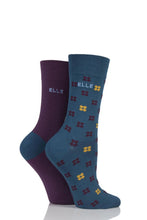 Load image into Gallery viewer, Ladies 2 Pair Elle Bamboo Patterned and Plain Socks