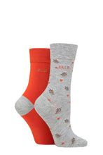 Load image into Gallery viewer, Ladies 2 Pair Elle Bamboo Patterned and Plain Socks