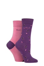 Load image into Gallery viewer, Ladies 2 Pair Elle Bamboo Patterned and Plain Socks