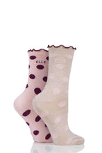 Load image into Gallery viewer, Ladies 2 Pair Elle Bamboo Patterned and Plain Socks
