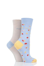 Load image into Gallery viewer, Ladies 2 Pair Elle Bamboo Patterned and Plain Socks