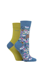 Load image into Gallery viewer, Ladies 2 Pair Elle Bamboo Patterned and Plain Socks