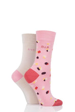 Load image into Gallery viewer, Ladies 2 Pair Elle Bamboo Patterned and Plain Socks