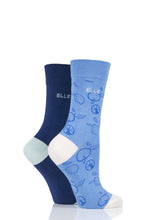 Load image into Gallery viewer, Ladies 2 Pair Elle Bamboo Patterned and Plain Socks