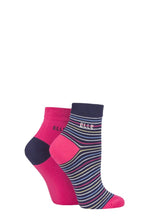Load image into Gallery viewer, Ladies 2 Pair Elle Bamboo Striped and Plain Socks