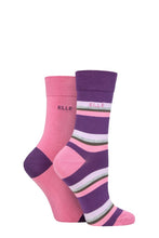 Load image into Gallery viewer, Ladies 2 Pair Elle Bamboo Striped and Plain Socks