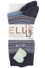 Load image into Gallery viewer, Ladies 2 Pair Elle Bamboo Striped and Plain Socks