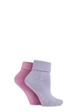 Load image into Gallery viewer, Ladies 2 Pair Elle Bamboo Ankle Socks With Cushion Sole