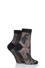 Load image into Gallery viewer, Ladies 2 Pair Elle Lacy Bamboo Anklet Socks