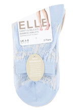 Load image into Gallery viewer, Ladies 2 Pair Elle Lacy Bamboo Anklet Socks