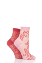 Load image into Gallery viewer, Ladies 2 Pair Elle Lacy Bamboo Anklet Socks