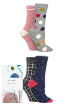 Load image into Gallery viewer, Ladies 4 Pair Thought Dorah Classic Bamboo and Organic Cotton Gift Boxed Socks
