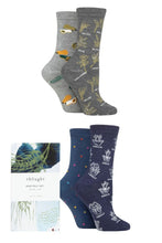 Load image into Gallery viewer, Ladies 4 Pair Thought Marah Allotment Bamboo and Organic Cotton Gift Boxed Socks