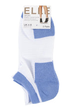 Load image into Gallery viewer, Ladies 2 Pair Elle Bamboo Cushioned Heel &amp; Toe No Show Sports Socks