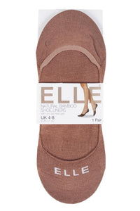 Ladies 1 Pair Elle Low Cut Bamboo Shoe Liners with Silicon Heel Grip