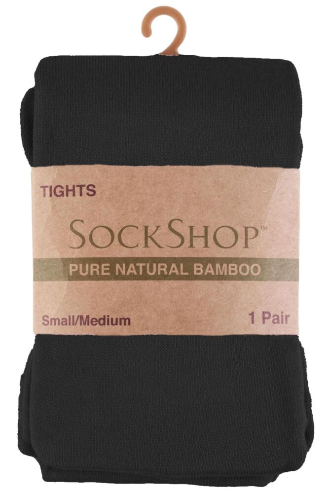 Ladies 1 Pair SOCKSHOP Plain Bamboo Tights with Smooth Toe Seams