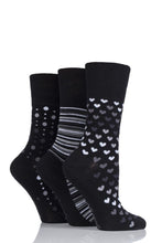 Load image into Gallery viewer, Ladies 3 Pair Gentle Grip Patterned Bamboo Socks