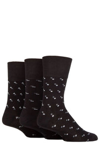 Mens 3 Pair Gentle Grip Patterned Bamboo Socks